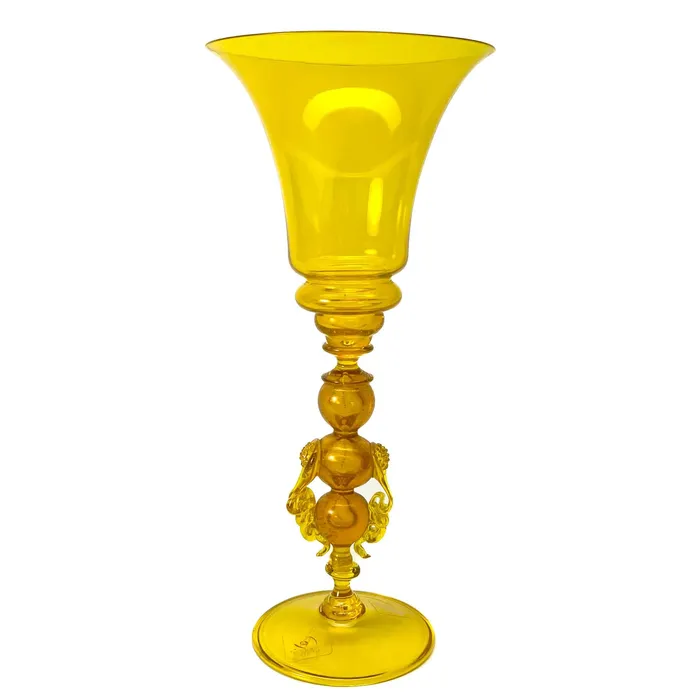 Seguso Gianni Earrings Yellow Murano Glass Goblet Seguso