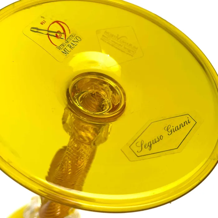 Seguso Gianni Earrings Yellow Murano Glass Goblet Seguso Seguso Gianni Earrings Yellow Murano Glass Goblet Seguso