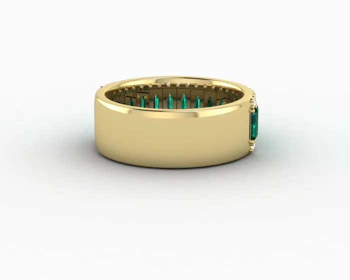 Serena 20 Ct Triple Row Green Emerald Half Eternity Wedding Band Sapheena Jewelry Rings
