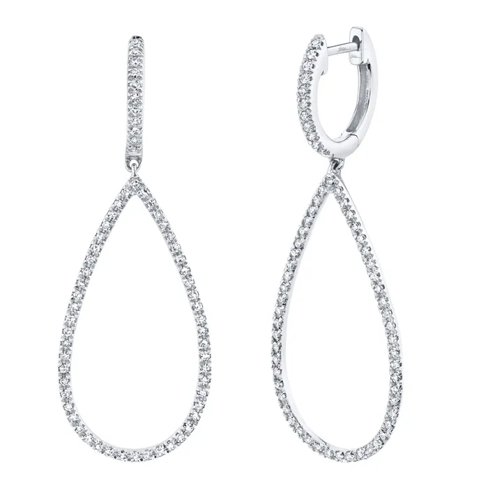 SHY CREATION Earrings Diamond Open Teardrop Drop Earrings
