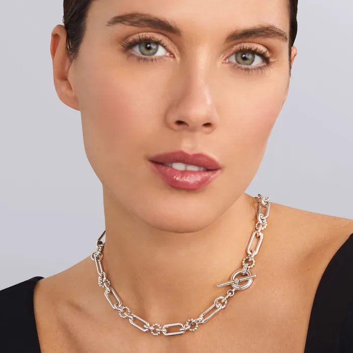 Signature Caviar Silver Link Necklace LAGOS Necklaces