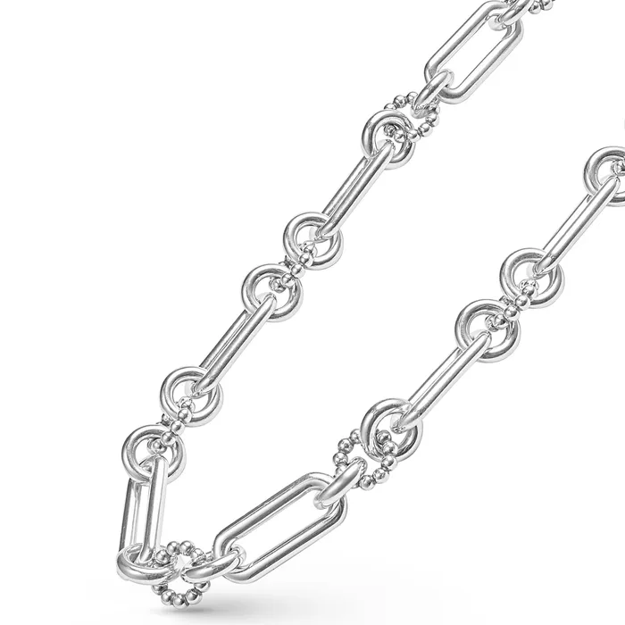Signature Caviar Silver Link Necklace LAGOS Necklaces