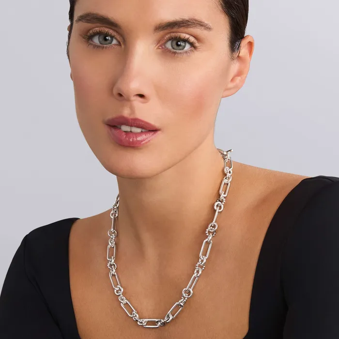 Signature Caviar Silver Link Necklace LAGOS Necklaces