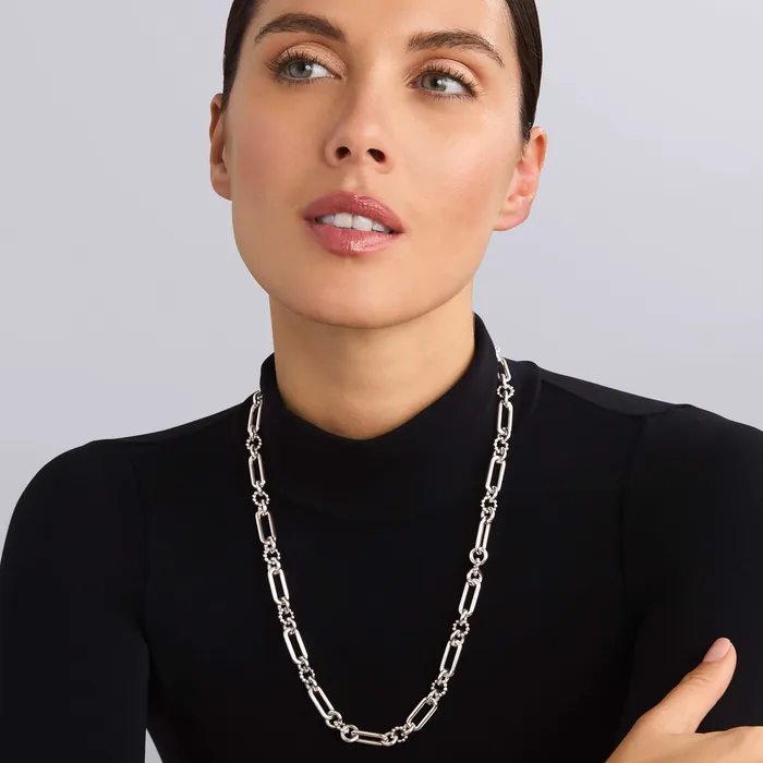 Signature Caviar Silver Link Necklace LAGOS Necklaces