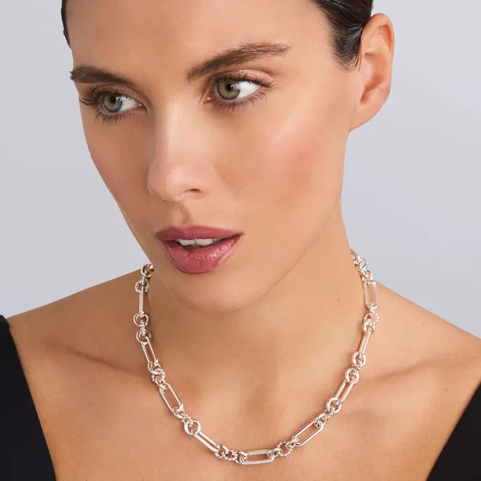 Signature Caviar Silver Link Necklace LAGOS Necklaces