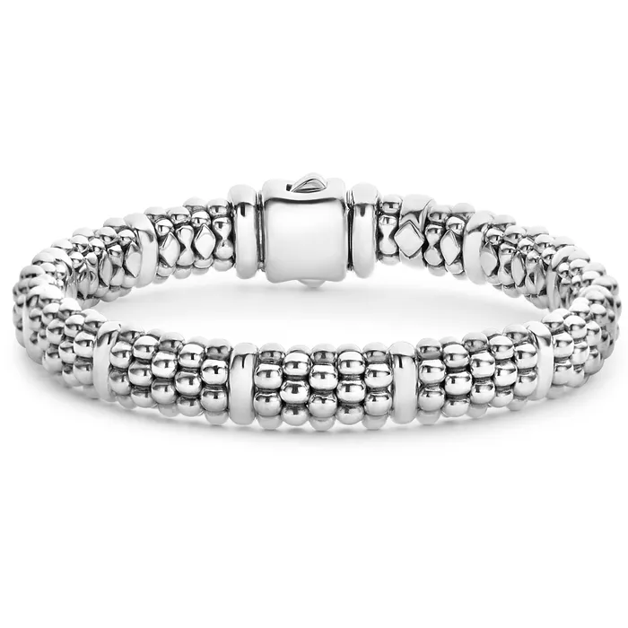 Signature Caviar Silver Station Caviar Bracelet 9mm LAGOS Bracelets