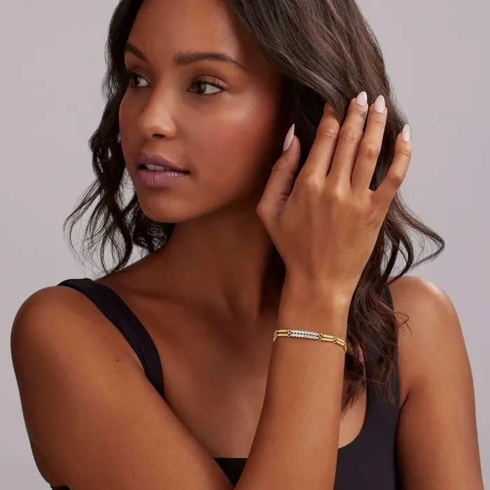 Signature Caviar Superfine Double Link Diamond Bracelet LAGOS Bracelets
