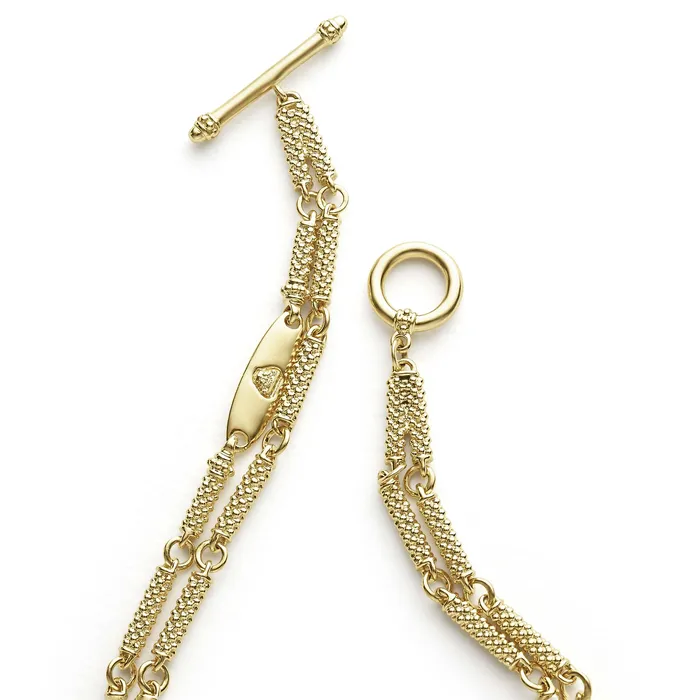 Signature Caviar Superfine Double Link Diamond Bracelet LAGOS Bracelets