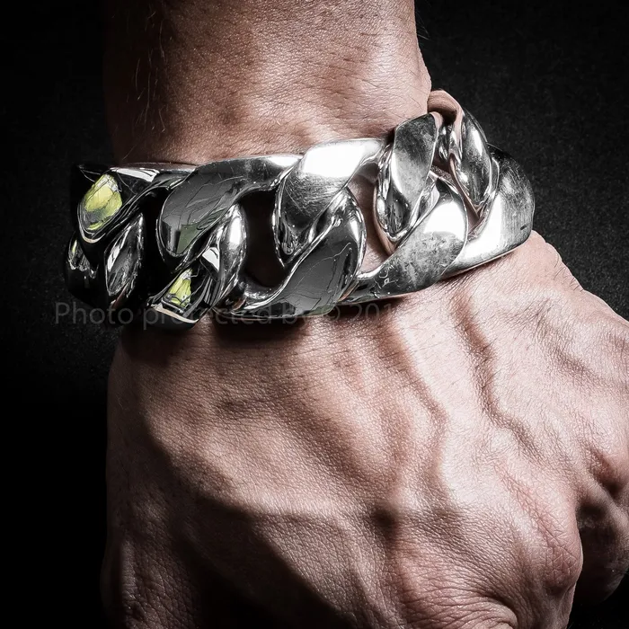 silverwow Bracelets 30mm Very Heavy Curb Silver Bracelet