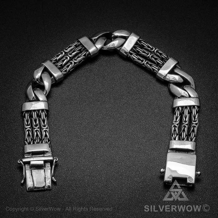 silverwow Bracelets Triple Strand Bali Borobudur Bracelet