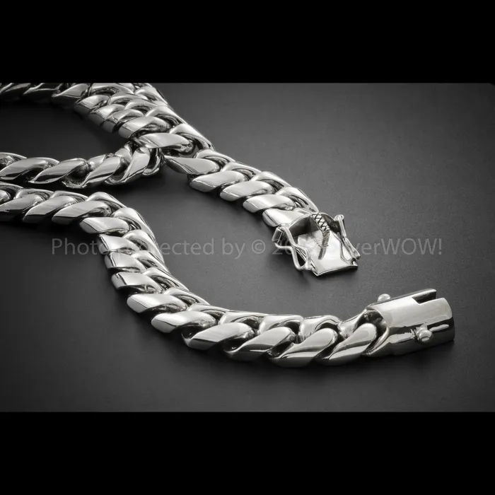 silverwow Necklaces 15mm Cuban Link Necklace Chain