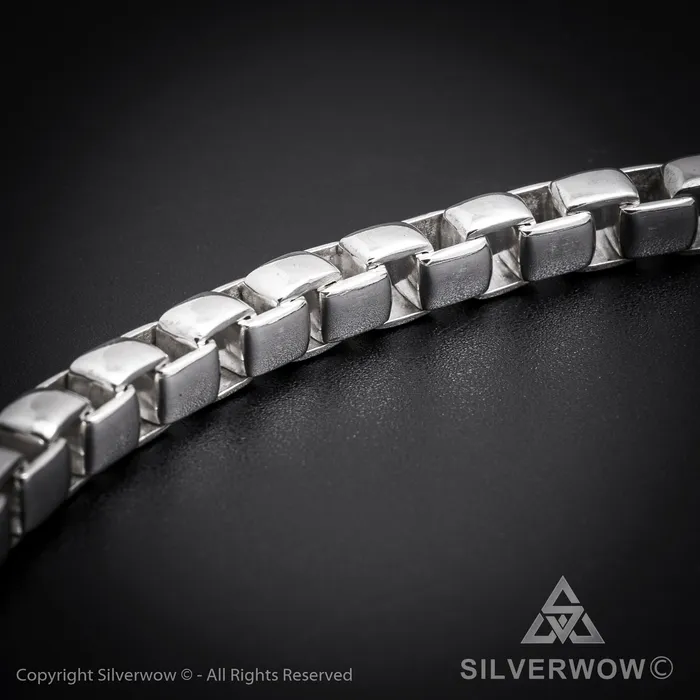 silverwow Necklaces 8mm Box Chain Silver Necklace
