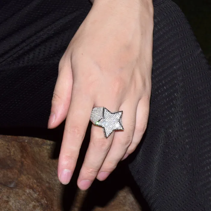 Star Iced Out Diamond Ring BEST SELLER Rings