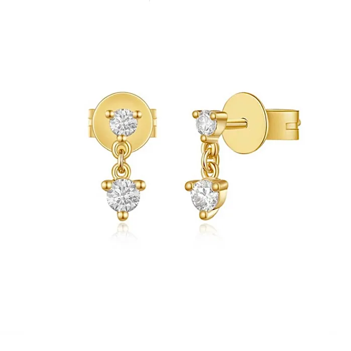 Two Diamond Drop Earrings NicoleHD Jewelry Earrings