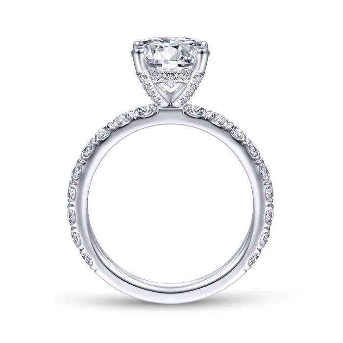 Ulani 14K White Gold Round Diamond Engagement Ring Setting Only GABRIEL CO Rings Ulani 14K White Gold Round Diamond Engagement Ring Setting Only GABRIEL CO Rings