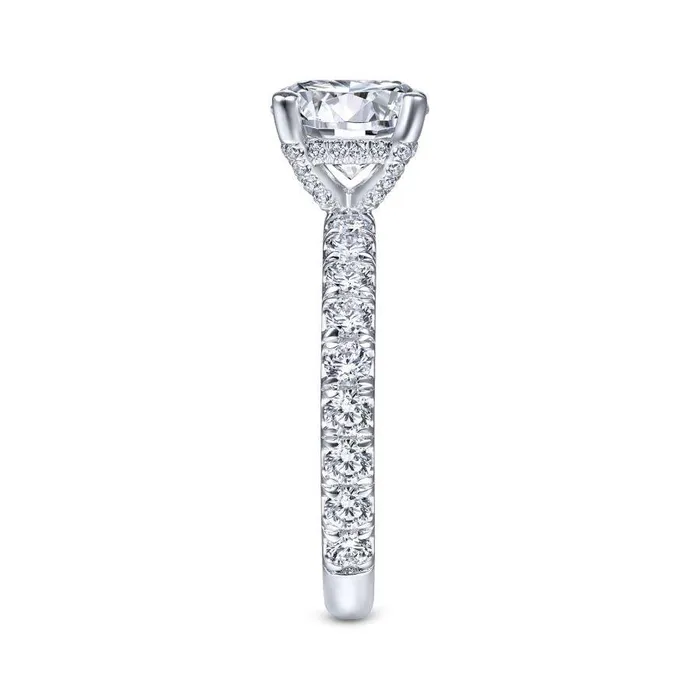 Ulani 14K White Gold Round Diamond Engagement Ring Setting Only GABRIEL CO Rings Ulani 14K White Gold Round Diamond Engagement Ring Setting Only GABRIEL CO Rings