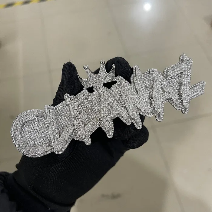 White Gold Edition Crown Bail Rapper Iced Out Personalized Custom Name Necklace Pendant BEST SELLER Necklaces White Gold Edition Crown Bail Rapper Iced Out Personalized Custom Name Necklace Pendant BEST SELLER Necklaces