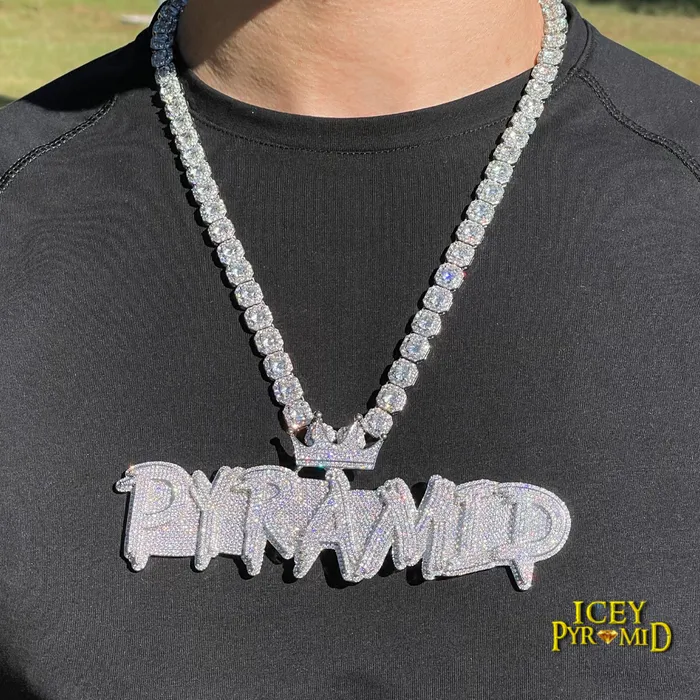 White Gold Edition Crown Bail Rapper Iced Out Personalized Custom Name Necklace Pendant BEST SELLER Necklaces