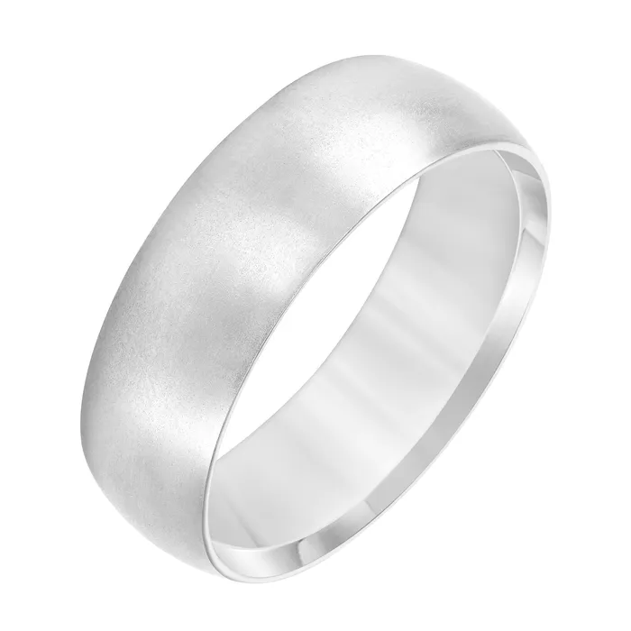 White Gold Mens Wedding Band FREDERICK GOLDMAN Rings